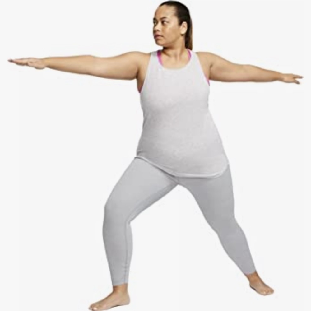 Nike yoga dry fit women’s plus size 2X training legging pants heathered grey new